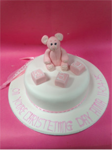 Pink Mouse Christening Cake